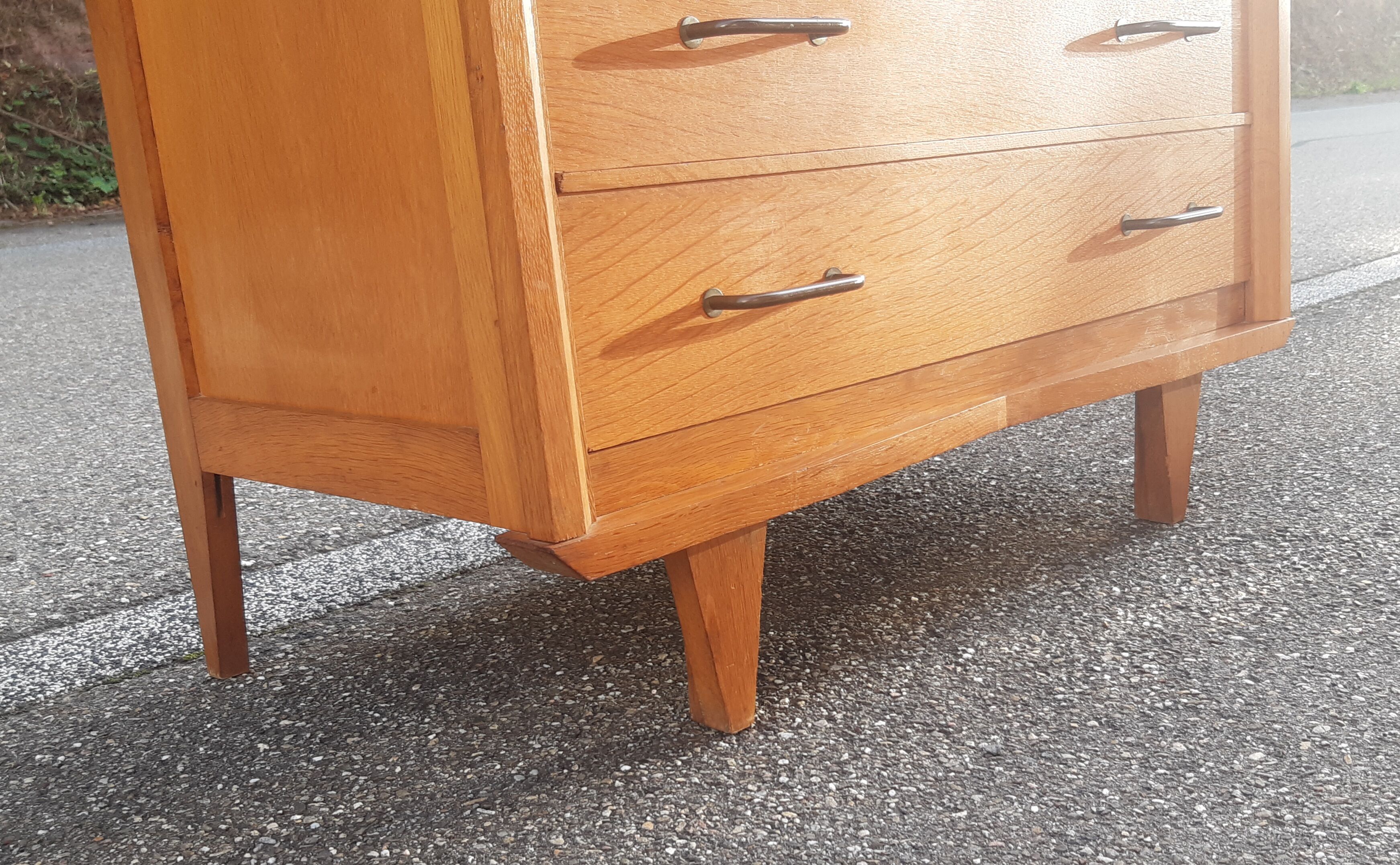 Vintage chest of drawers gilded oak 1950