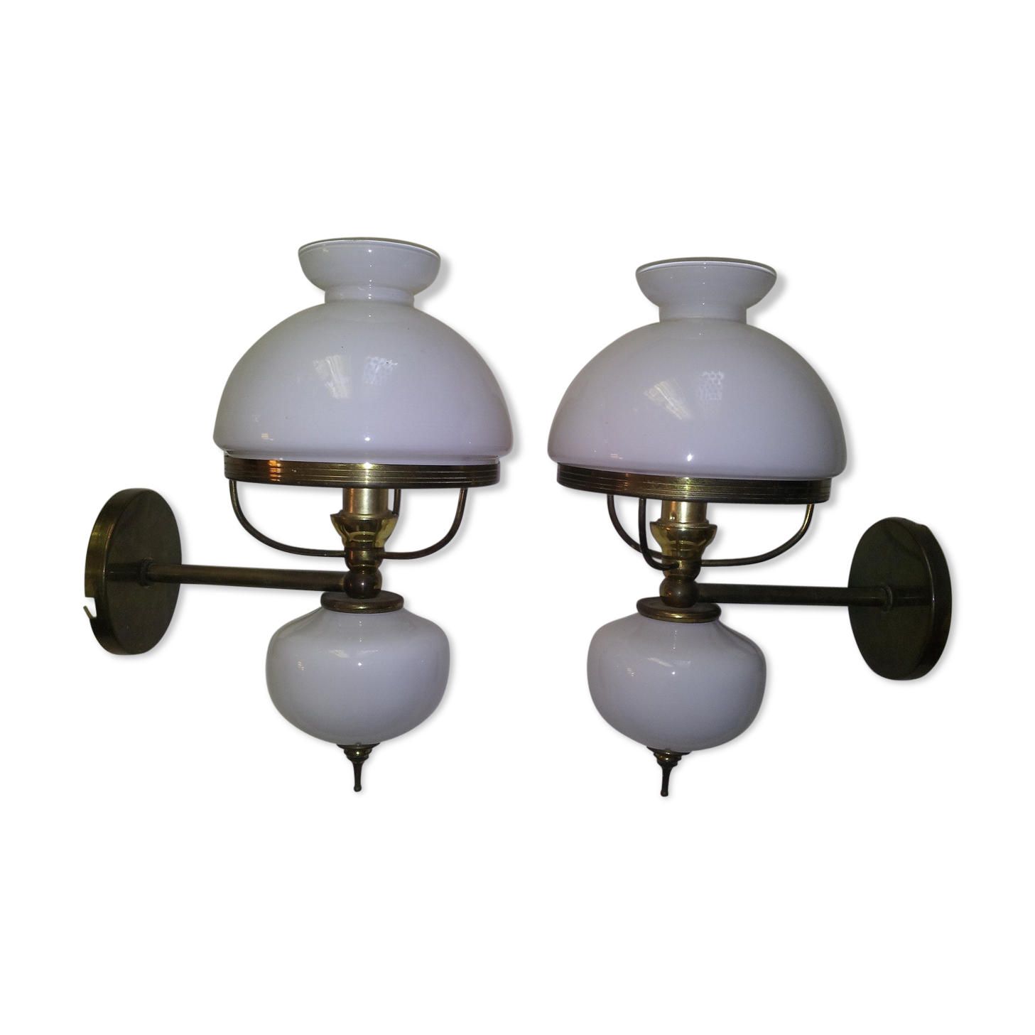Pair of opaline sconces
