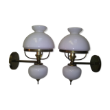 Pair of opaline sconces