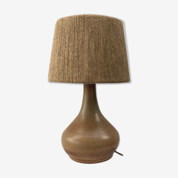 Sandstone lamp and jute cord lampshade