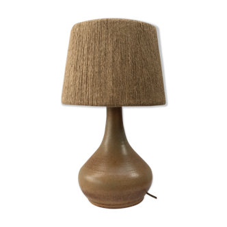 Sandstone lamp and jute cord lampshade