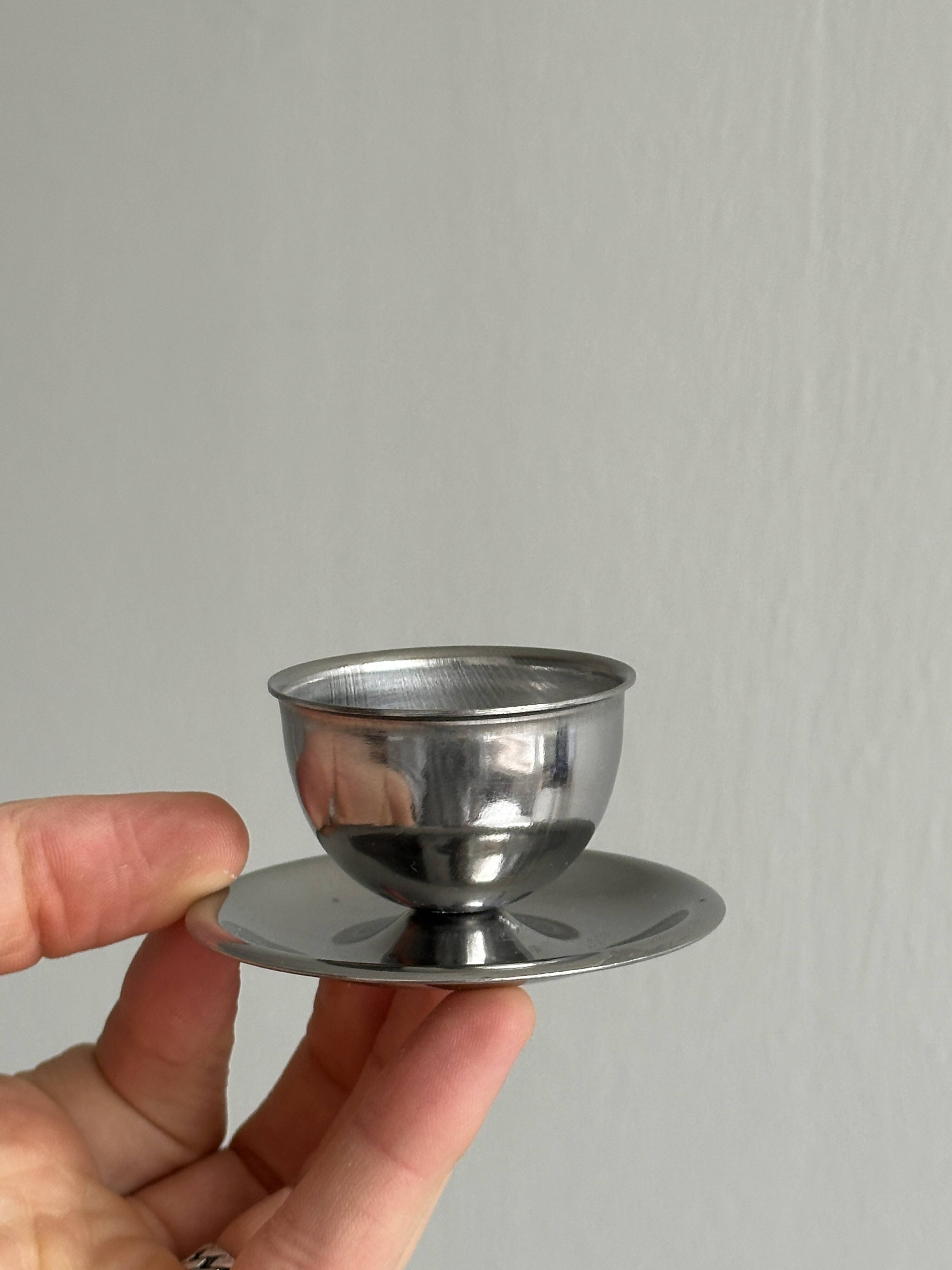 Lot de 3 coquetiers design en inox