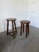 Pair of antique stools with turned legs.
