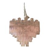 Contemporary Pink “Tronchi” Murano Glass Chandelier