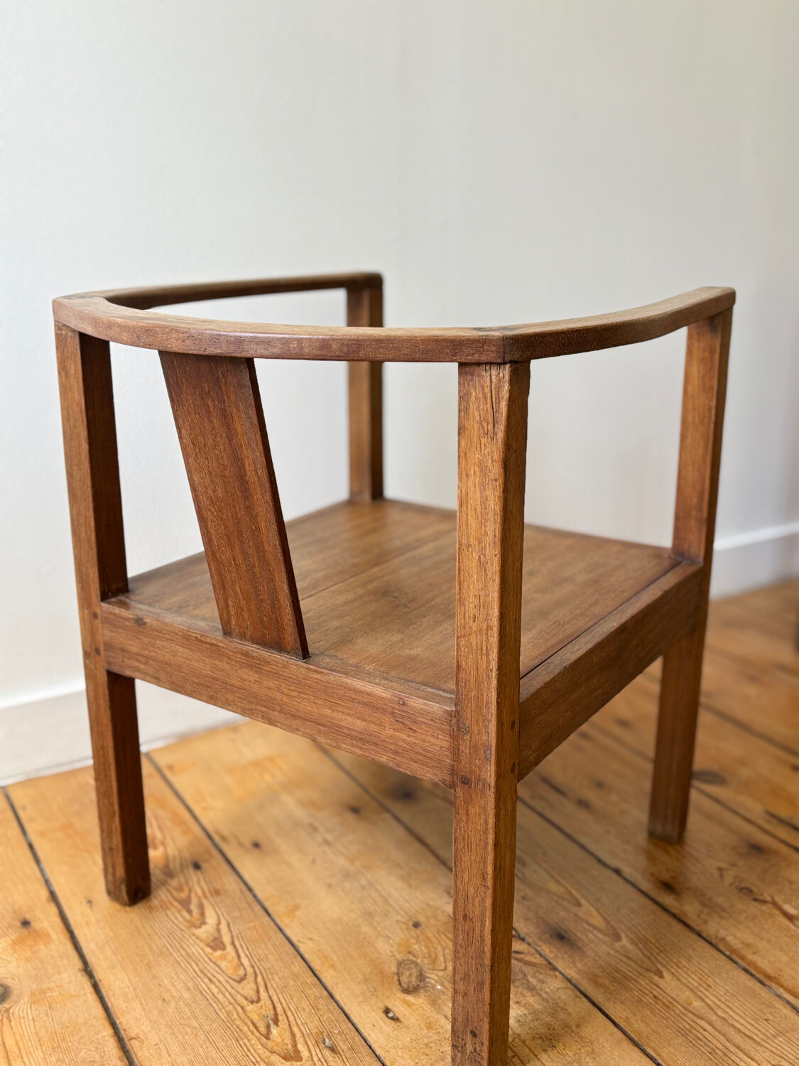 Pair of solid wood armchairs