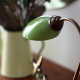 Green art deco lamp on marble base bird 1930s/40s