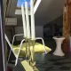 Black solid wood side table