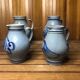 Set of 4 blue ceramic pitchers 25 & 50cl vintage
