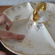 Aperitif tray in porcelain gilded decoration Villeroy & Boch 50s/60s