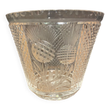 Crystal vase with diamond point decoration and thistles