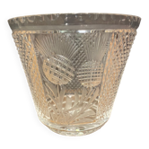 Crystal vase with diamond point decoration and thistles