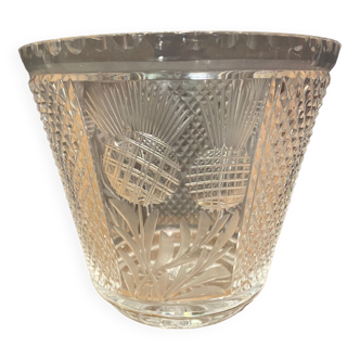 Crystal vase with diamond point decoration and thistles