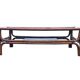 Large vintage rattan and smoked glass coffee table, 1970s