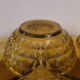 Lot de 5 coupelles en verre ambré pressé à motif nid d’abeille 70's
