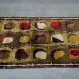 Scandinavian Hand-Knotted Woolen Rya Rug, Sweden, 1960s