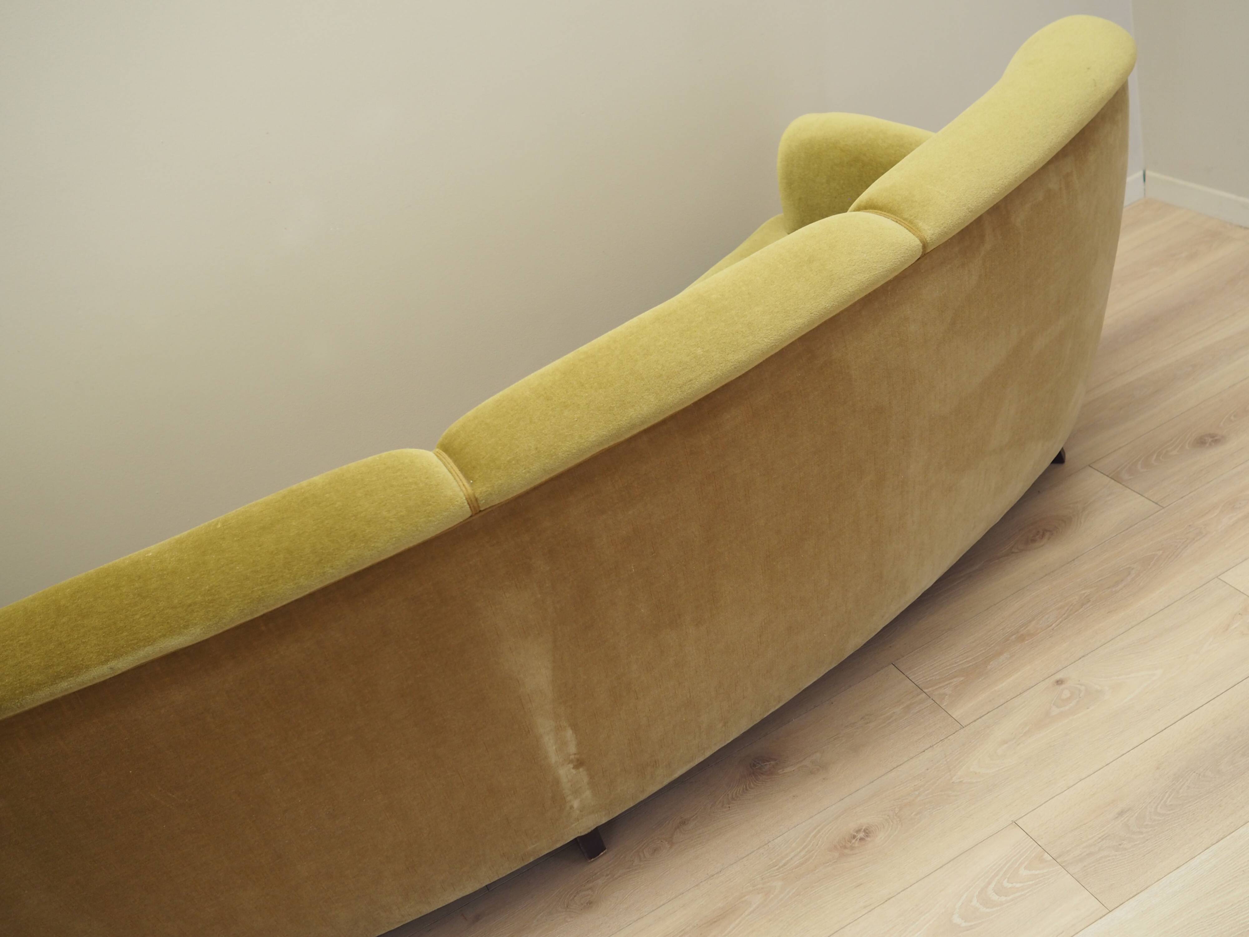 Green velour sofa, Danish design, 1960s, production: Denmark