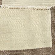 6x9 Cream & Brown Contemporary Vintage Kilim Rug, 184x282Cm