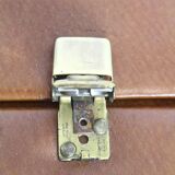 Set three vintage leather suitcases