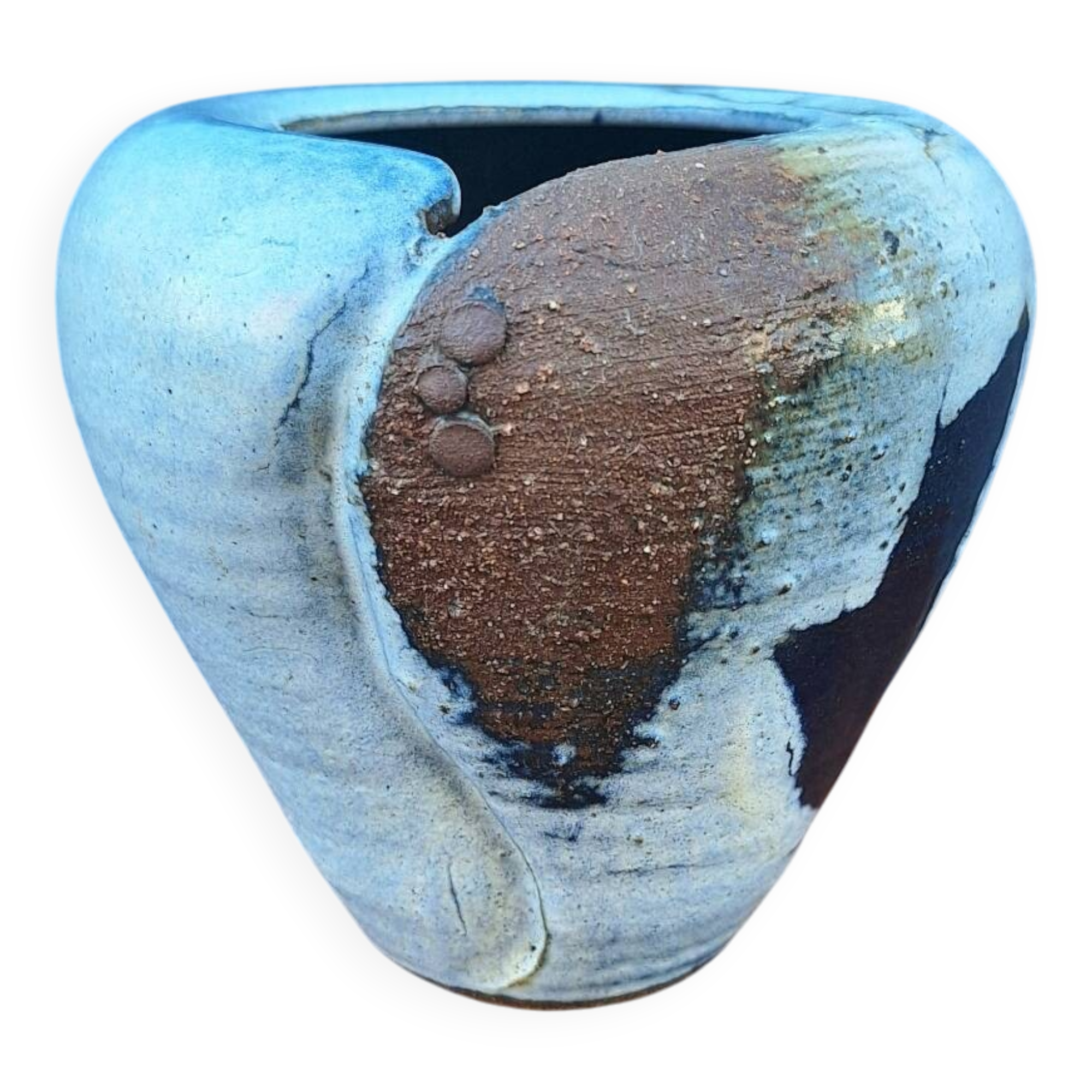 Glazed ceramic vase by Nadia and Alain Pinel