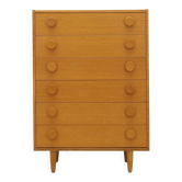Ash veneer chest of drawers, Denmark, 1970s