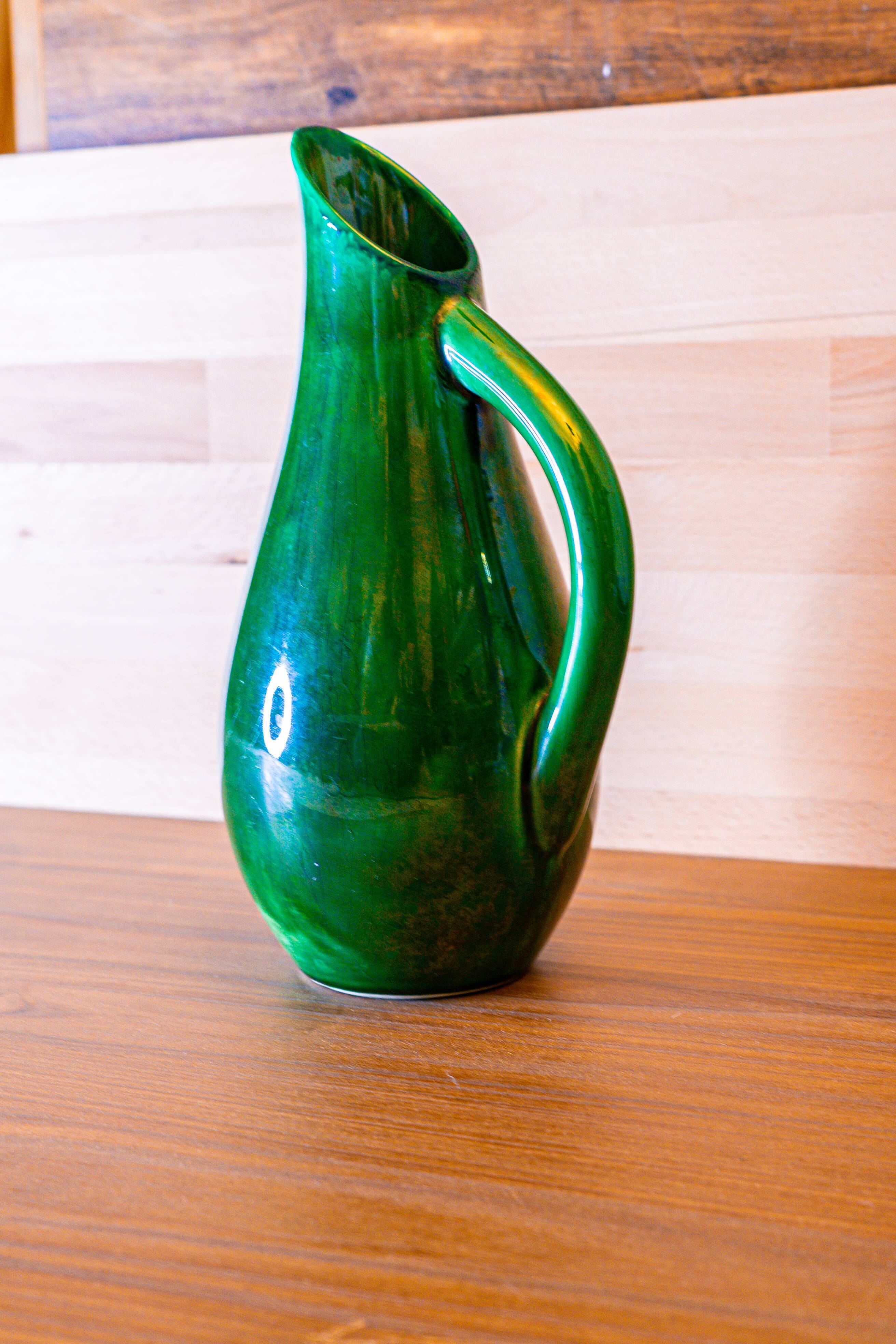 Green ceramic chest signed FG 70's