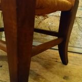 Children's straw chair and oak stool