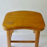 Light wood stool, free-form seat