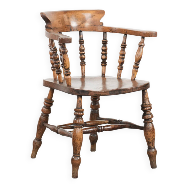 Chaise de capitaine anglaise antique / chaise de bureau du début du 19e siècle