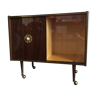 Showcase on plated wheels rosewood bar Cabinet