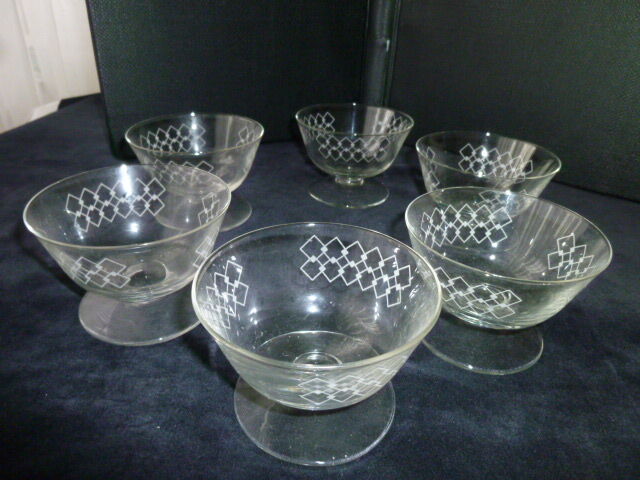 Set de 6 coupes basses vintage pour champagne ou sangria Portieux Vallerysthal