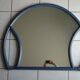 Bamboo mirror half circle 70/80s - 97x76cm