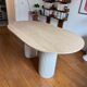 Oblong travertine dining table 150x90cm