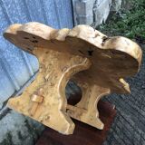 Handcrafted Brutalist coffee table in solid elm