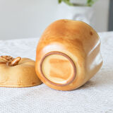 Artisanal box in raw stoneware in the shape of an apple