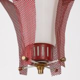 Vintage 70's pendant lamp metal and glass italian design