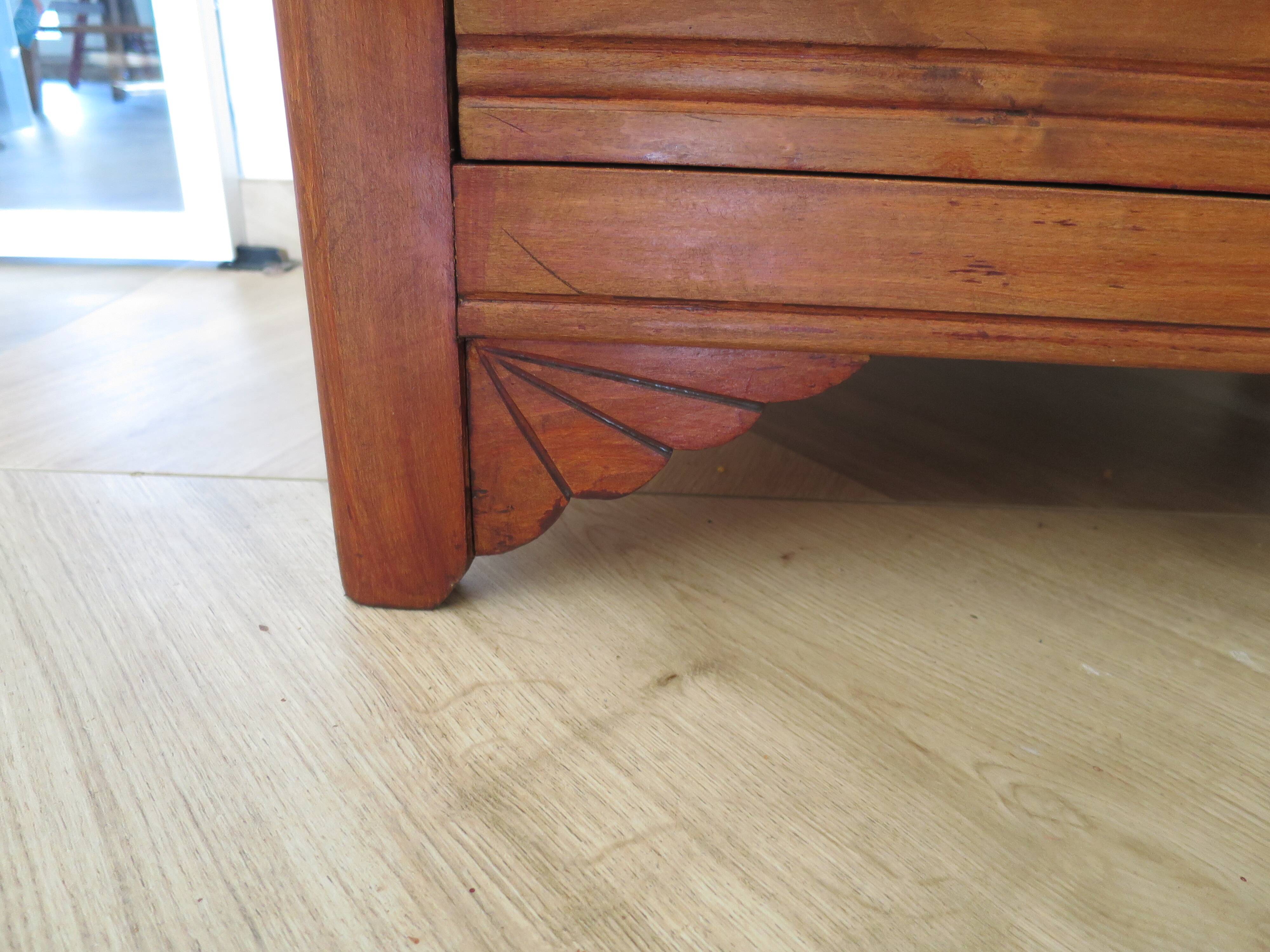 Art Deco chest of drawers in dark wood with 3 drawers, 1950s