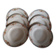 6 Assiettes creuses en porcelaine de Limoges  frise  Panier  fleuris et fruits - debut 20 ème