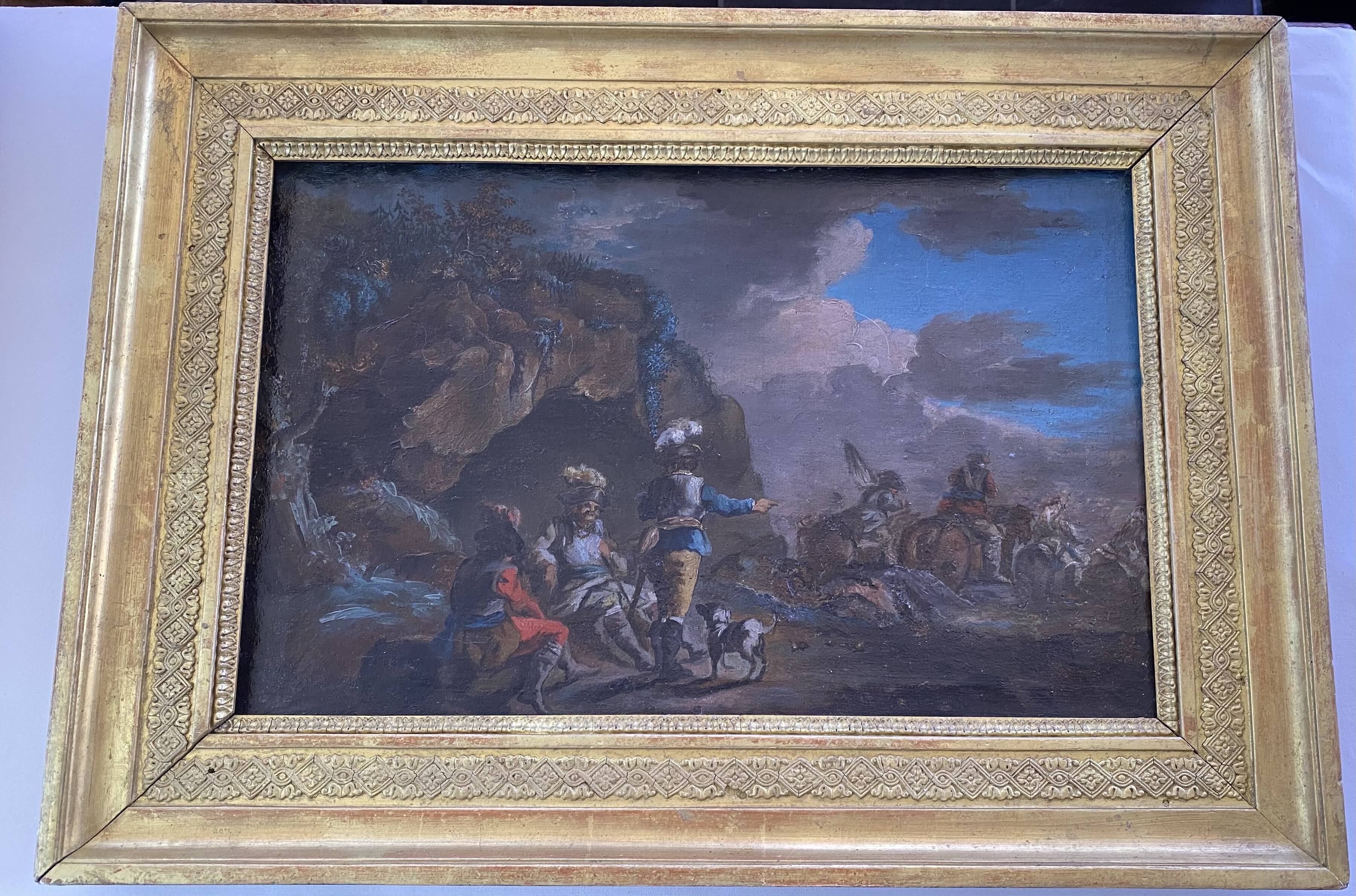 Entourage of Francesco Casanova (London 1727-1801 Vorderbrühl) The horsemen's halt