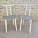 Pair of wooden and Skaï chairs from the 80s, Italy