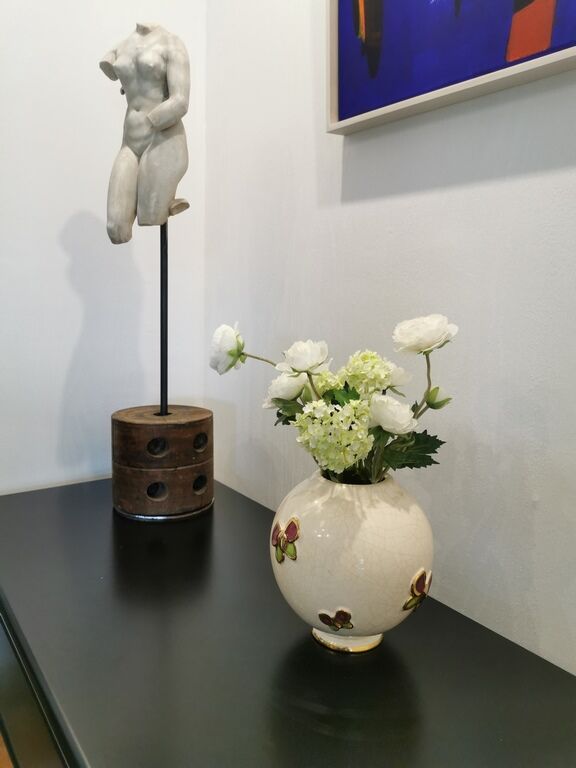 Longwy "papillons" ball vase