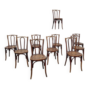 10 chaises bistrot fischel, - 1930