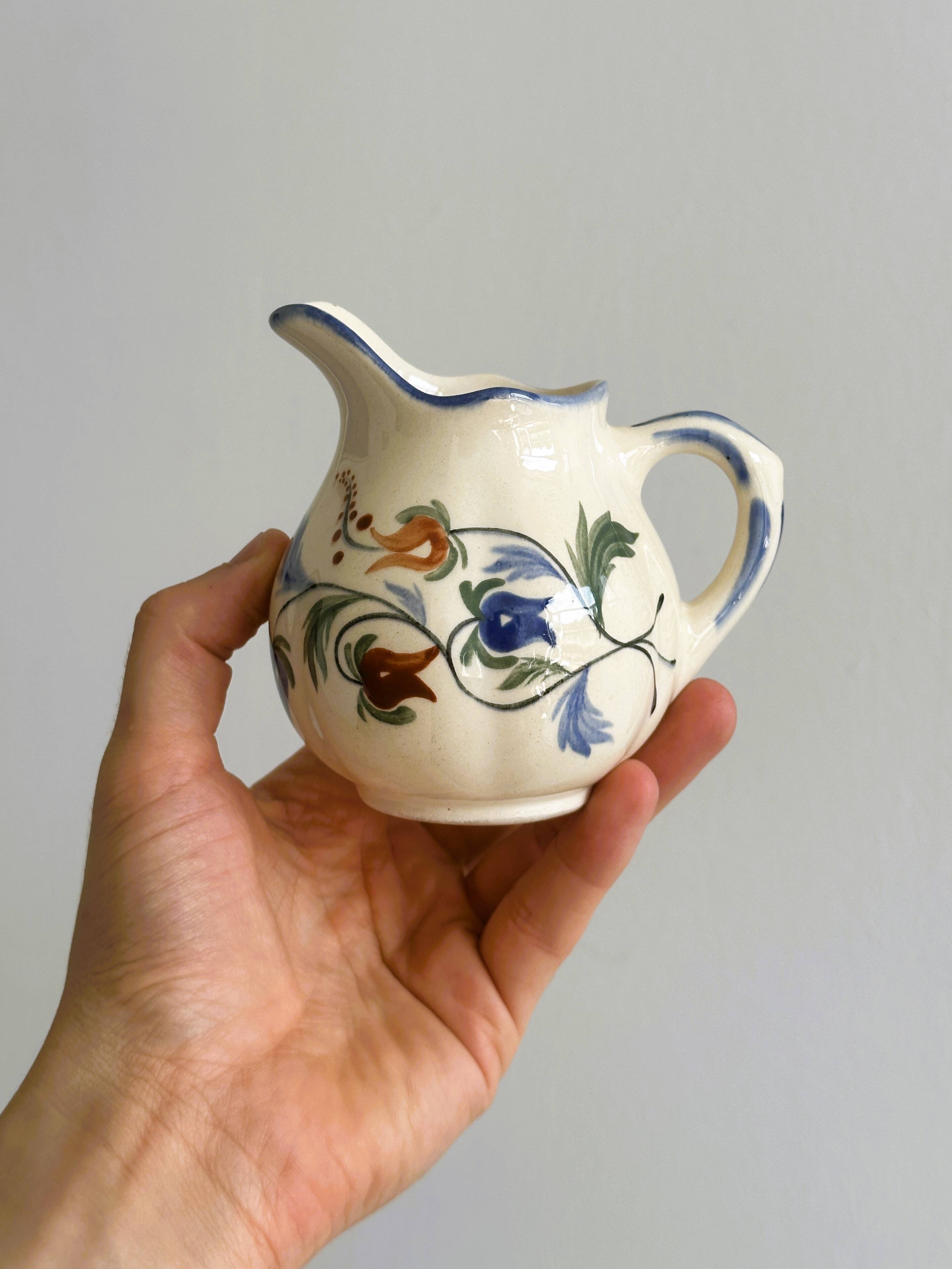 Saucière en céramique, pot à lait peint à la main