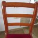 Solid cherry wood chairs and red velvet seat - Set of 4 - Louis Philippe style