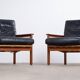 Vintage Danish Lounge Chairs in Teak by Illum Wikkelsø, 1950s, Set of 2