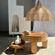 Rattan pendant lamp in the shape of a flower