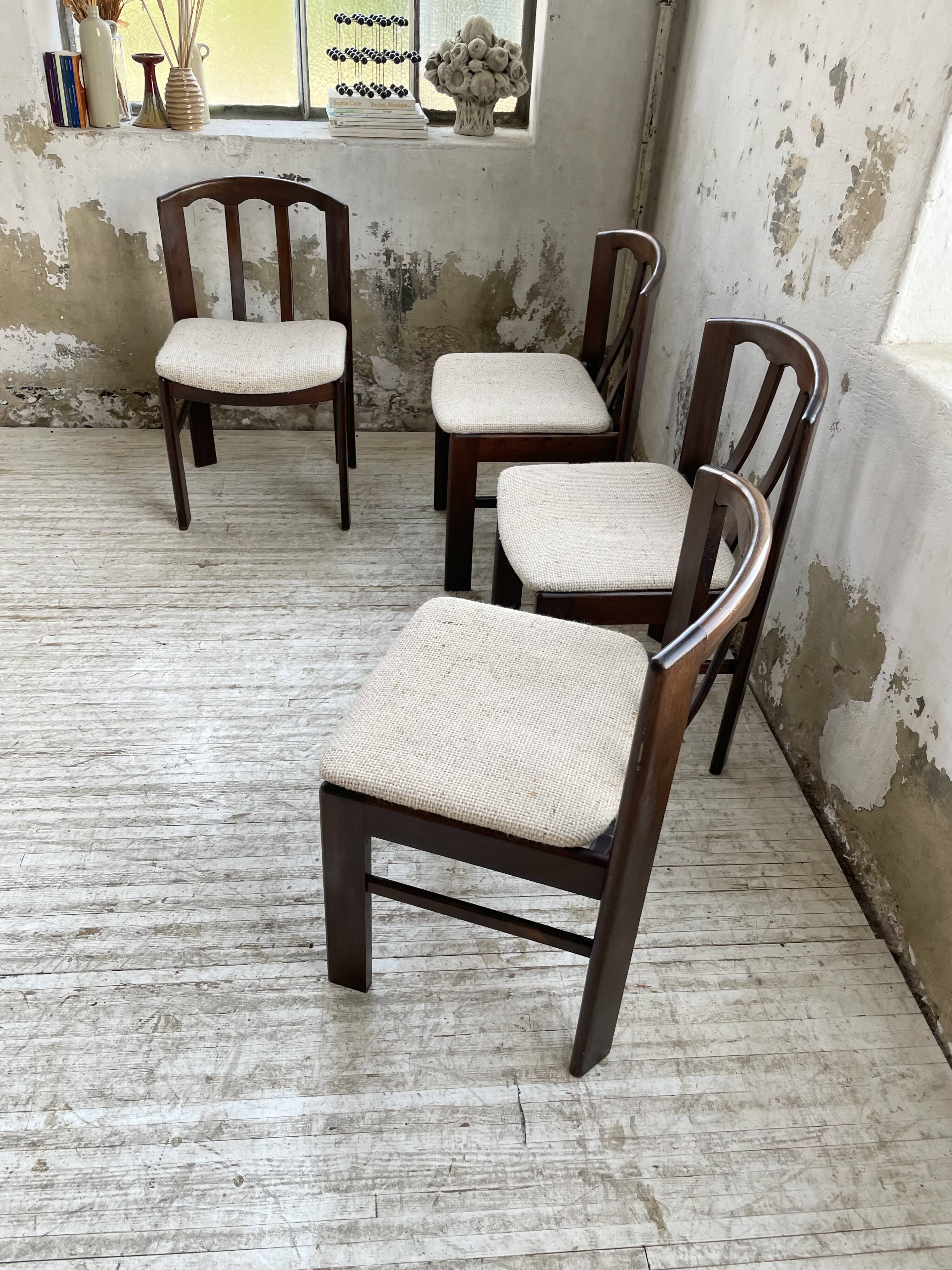 4 Scandinavian mahogany chairs
