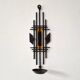 Sculptural Iron and orange glass wall candle holder for Dantoft, Denmark 1960's/1970's