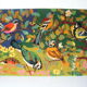 Rapestry 1970s garden birds and forest beautiful color 70's