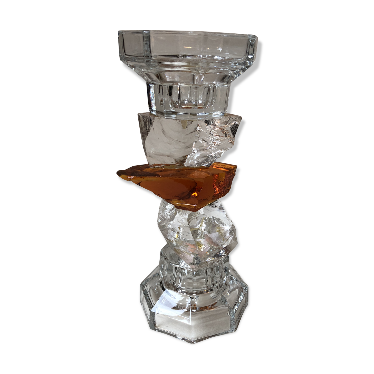 Glass candle holder
