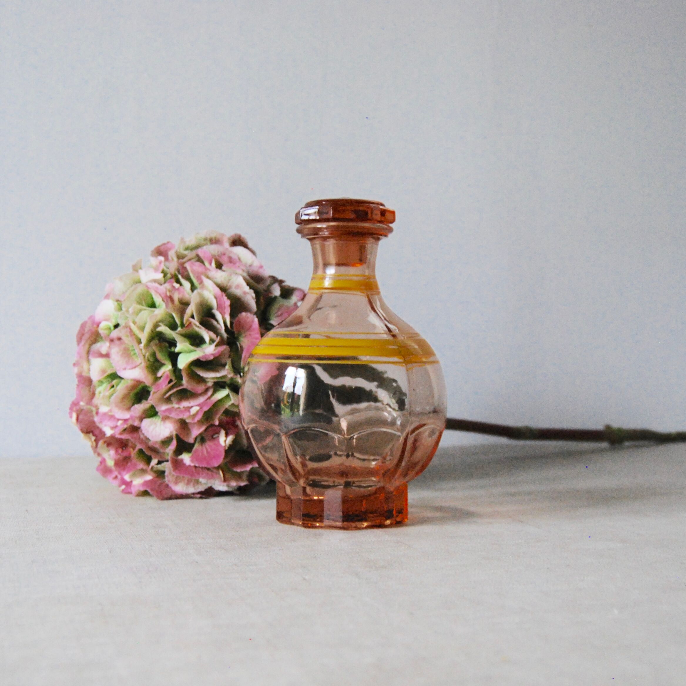Pink vintage liquor decanter